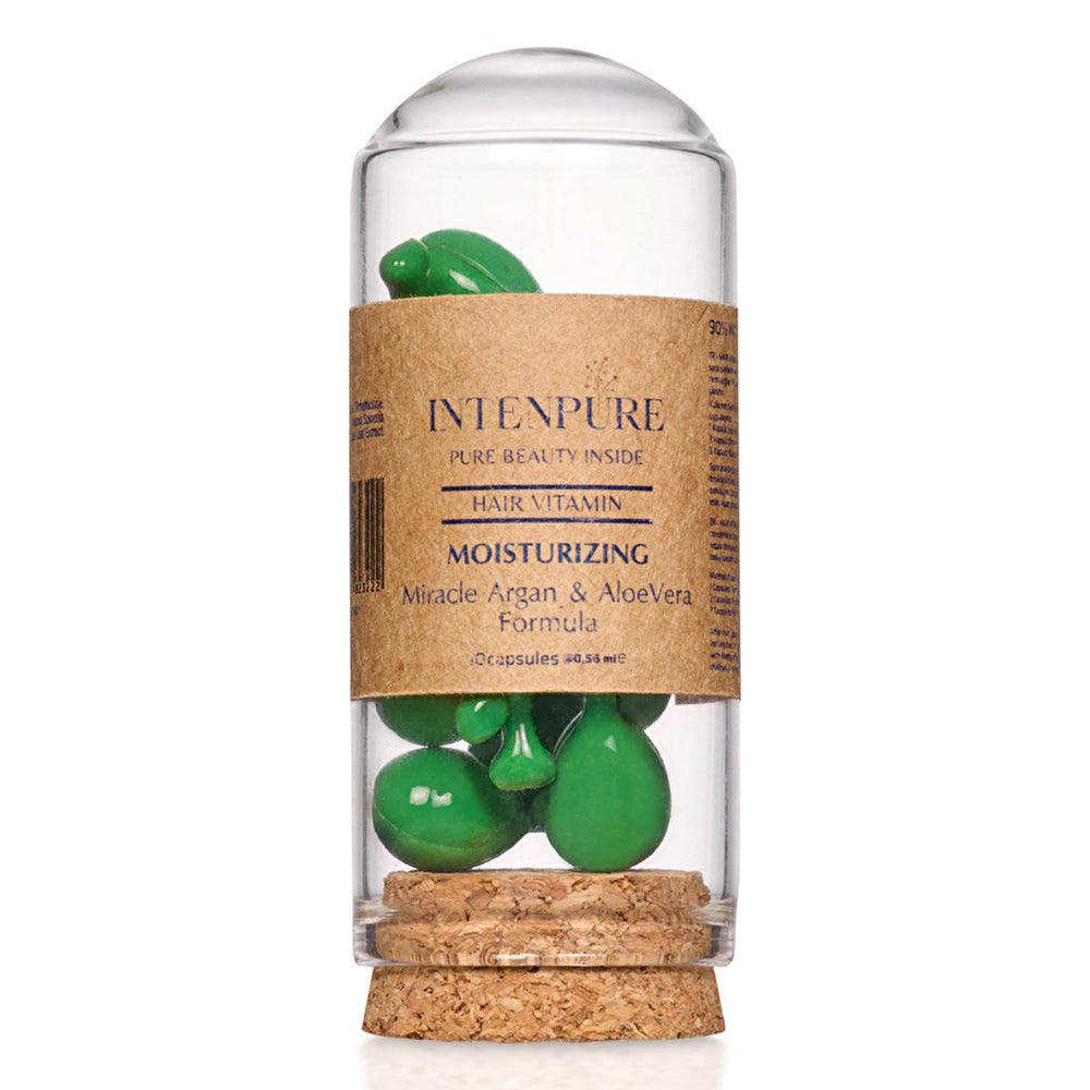 Intenpure Hair Vitamin Capsules with Aloe Vera & Argan Oil for Damaged Hair Repair - Nourishing Hair Treatment - Hair Mask