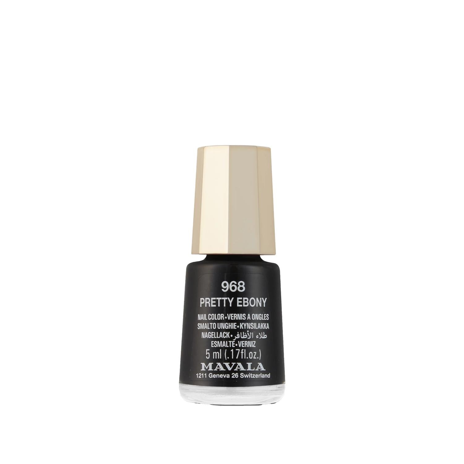 Mavala Mini Color Oje 968 Pretty Ebony Nail Polish - Travel-Sized Ebony Polish Mavala Mini Color Oje 968 Pretty Ebony - Travel Sized Nail Polish Mavala Mini Color Oje, Pretty Ebony nail polish, 968 nail polish shade, Mini nail polish, Travel-sized nail polish, Nail beauty products, Cosmetic gifts, Compact cosmetics, Ebony nail color, Nail care on-the-go