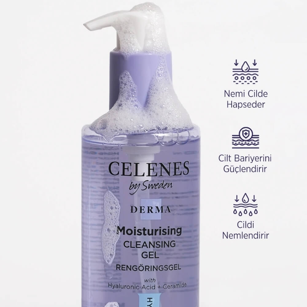 Celenes Derma Moisturizing Face Wash Gel for Dry Skin 250 ml