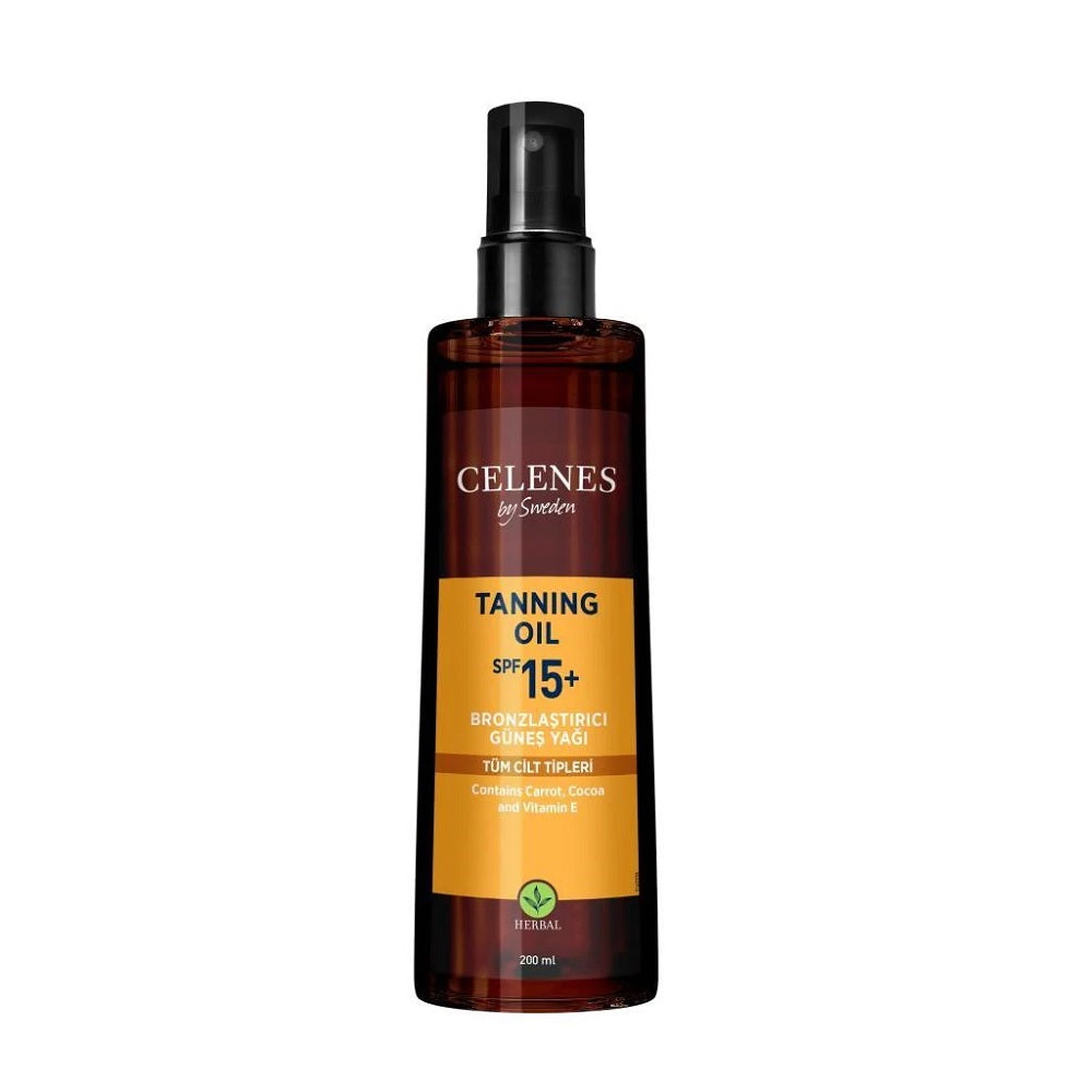 Celenes Herbal Bronzing Sun Oil SPF 15 for Natural Glow 200ml