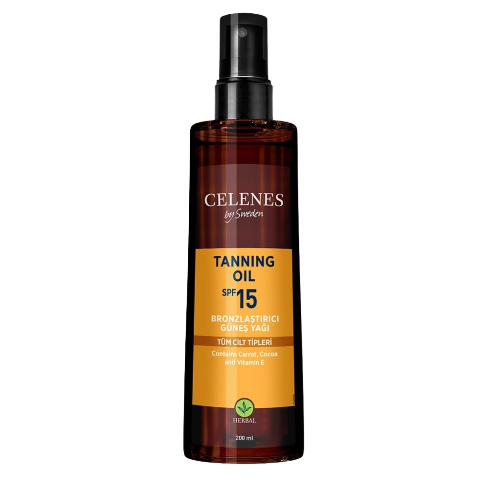 Celenes Herbal Bronzing Sun Oil SPF 15 for Natural Glow 200ml