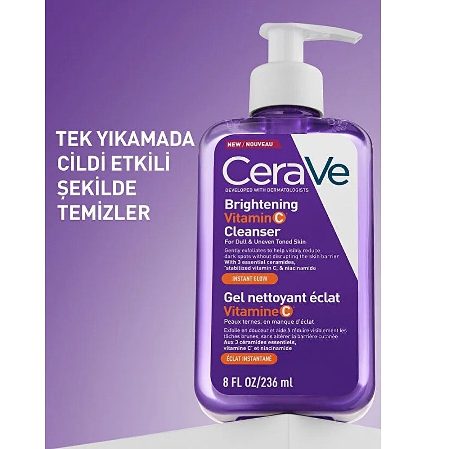 CeraVe Brightening Vitamin C Cleansing Gel for Radiant Skin 236ml