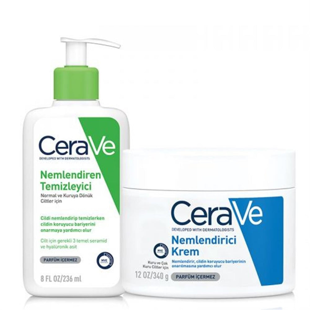 CeraVe Dry to Very Dry Skin Care Set Cleanser & Moisturizer 2pc