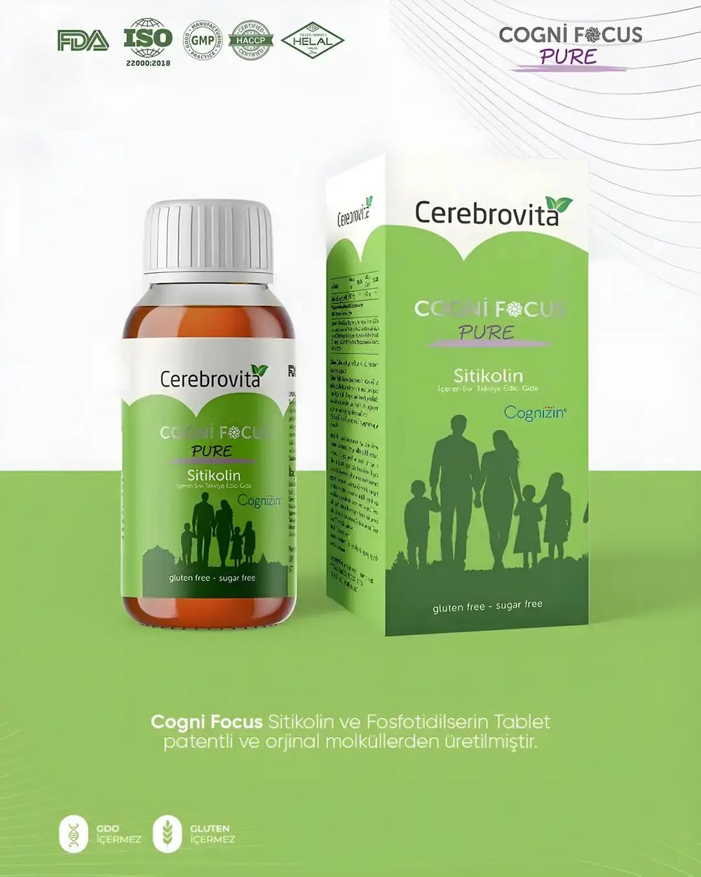 Cerebrovita Cogni Focus Pure Citicoline Liquid Supplement 150 ml