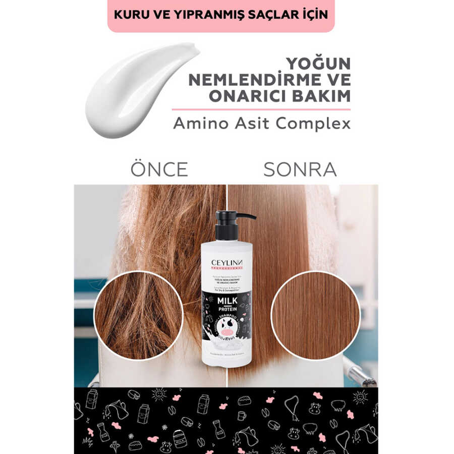 Fonex Ceylinn Milk Protein Shampoo for Dry and Brittle Hair 500 ml