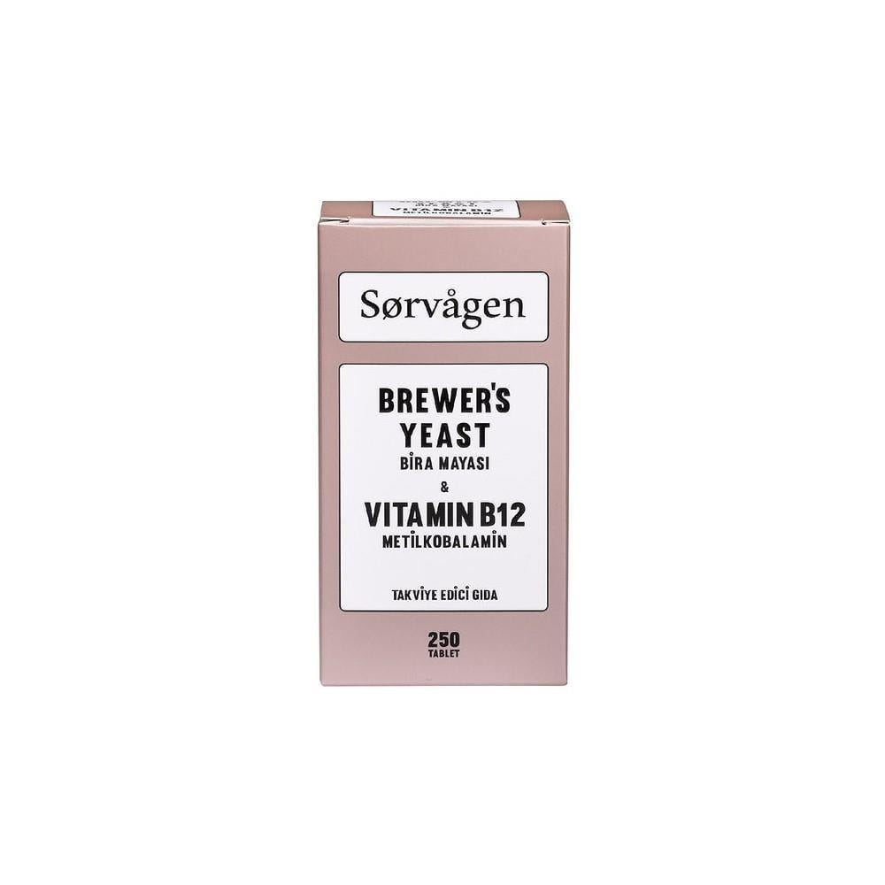 Sorvagen Brewer's Yeast Vitamin B12 Supplement - 250 Tablets - Natural Vitamin B12 & Mineral Support Sorvagen Brewer's Yeast Vitamin B12 - Natural Supplement Brewer's Yeast Supplement, Vitamin B12 Supplement, Dietary Supplement, Health Supplement, Sorvagen Brewer's Yeast Vitamin B12, Natural Vitamin B12, Mineral Support, Health-conscious, Dietary Restrictions, Nutritional Supplement, Vitamin and Mineral Support