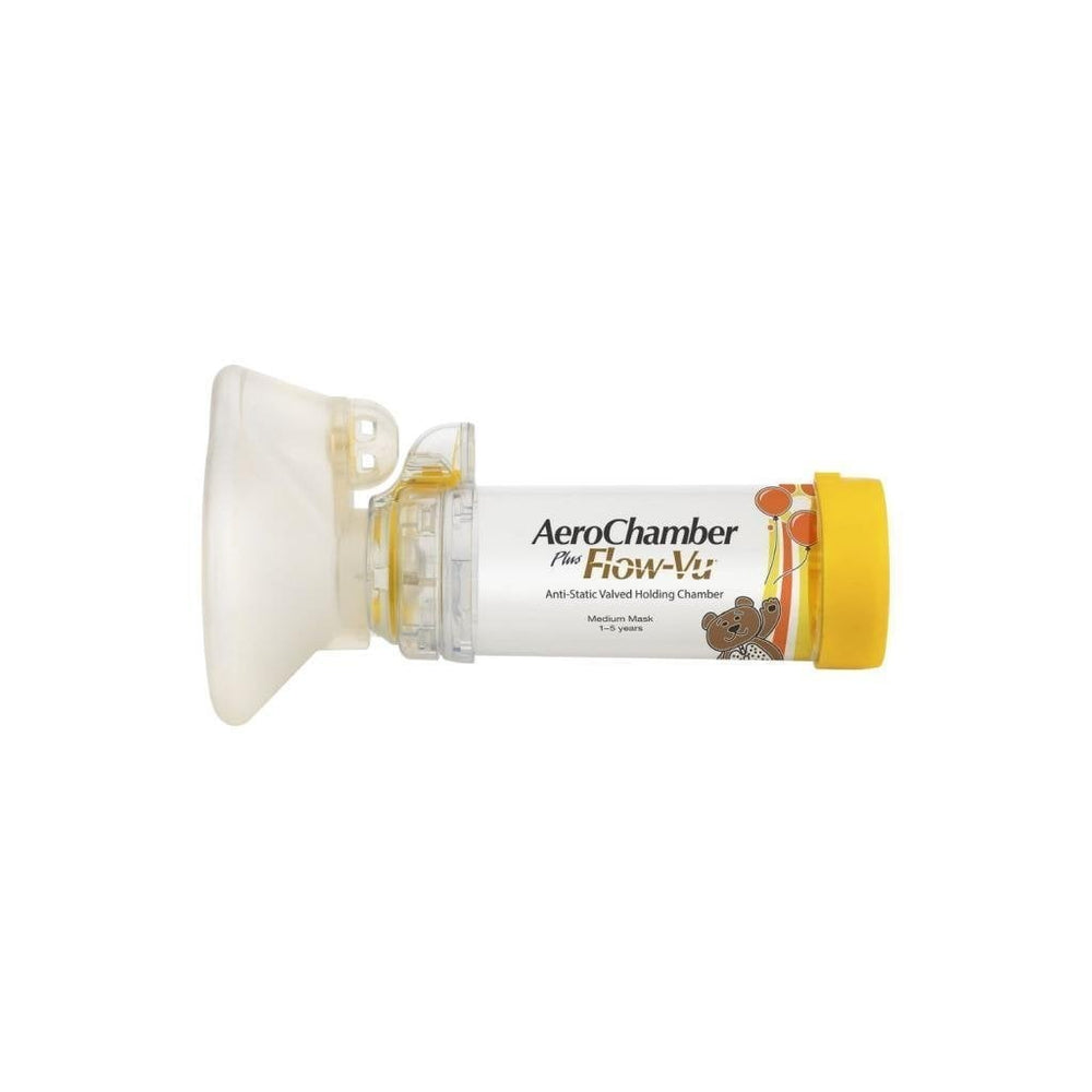Aerochamber Flow-VU Yellow Inhalation Spacer for Ages 1-5