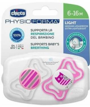 Chicco Light Pink Silicone Pacifier for 6-16 Months 2-Pack