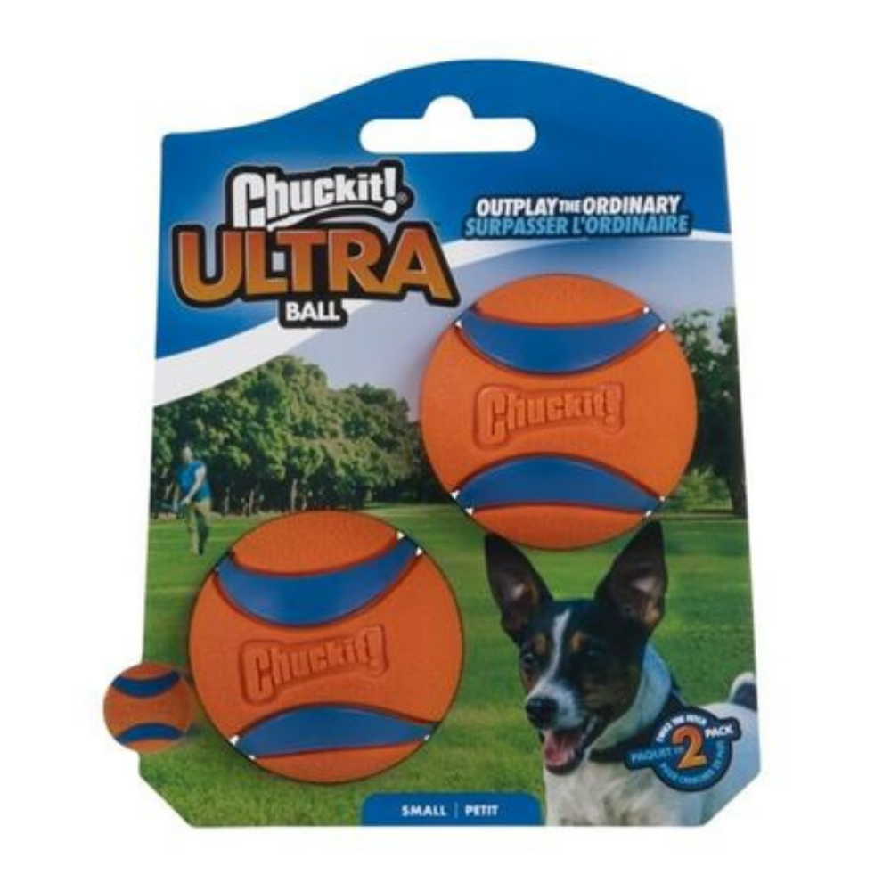 Chuckit! Ultra Ball High-Bounce Rubber Dog Toy Small 2-Pack