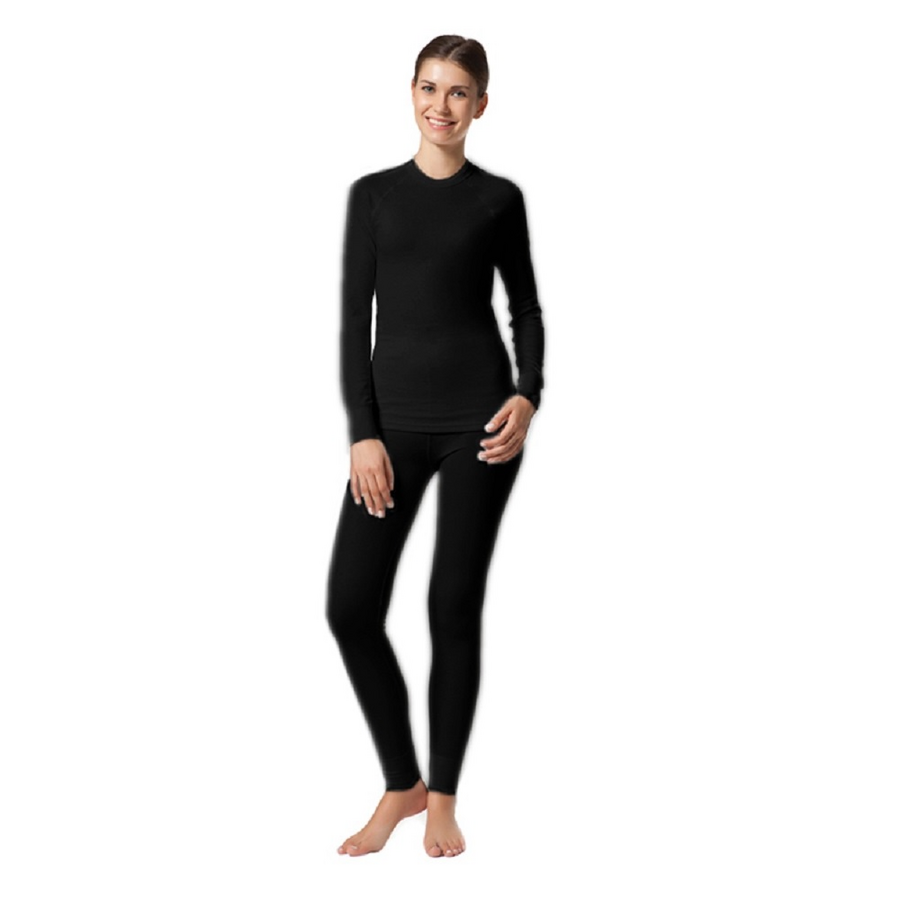Cift Kaplan 1013 Women's Thermal V-Neck Top in Black