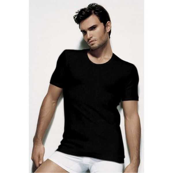Cift Kaplan 841 Crew Neck Men's Undershirt in Black