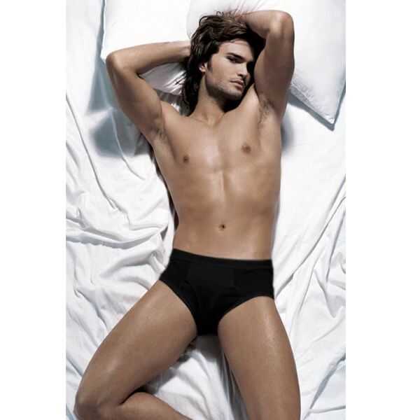 Cift Kaplan 860 Rib Knit Slip Briefs Black Underwear