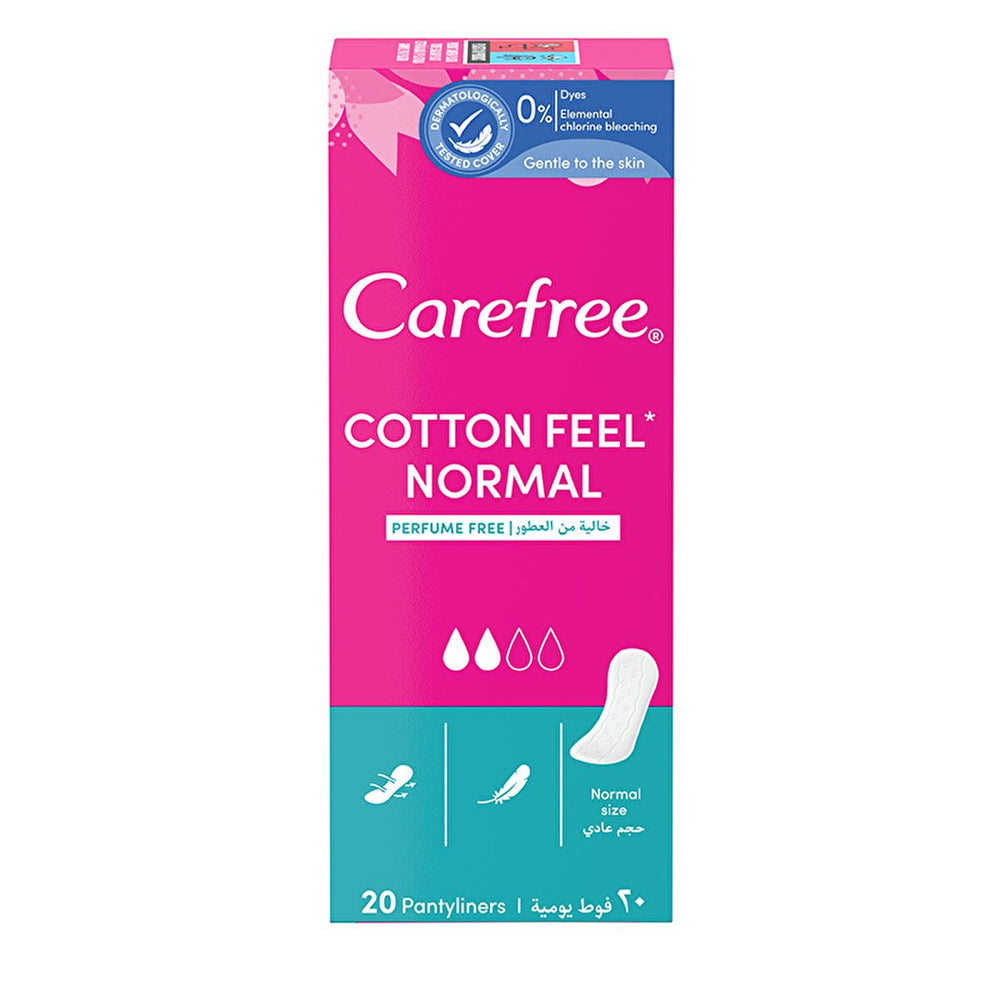 Carefree Cotton Fresh Unscented Daily Panty Liners for Women - Comfortable, Discreet, and Reliable - Hygiene Products