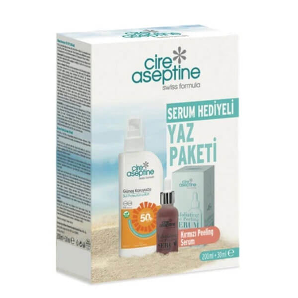 Cire Aseptine SPF50 Sunscreen & Red Peeling Serum Set