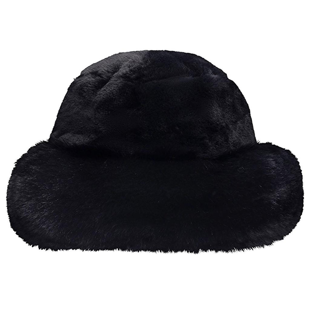 Eklips Black Plush Bucket Hat for Cozy Winter Style