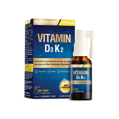 Nutraxin Vitamin D3K2 Supplement Spray - 1000 IU Vitamin D3 & 25 mcg Vitamin K2 per Spray, Allergen-Free, Bone Health Support, 30ml - image 3