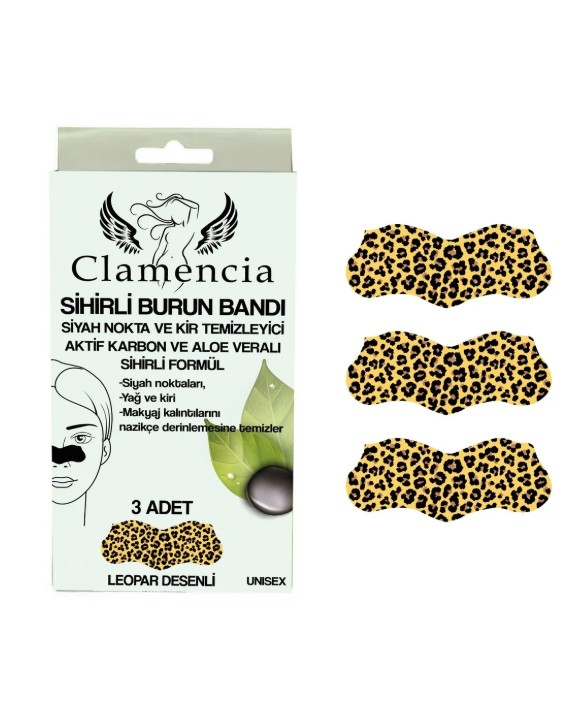 Clamencia Leopard Nose Pore Strips for Blackheads 3-Pack