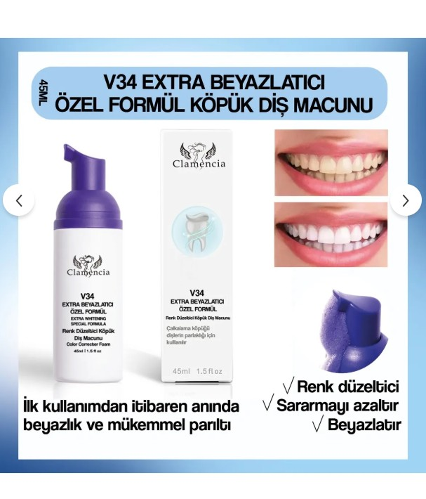 Clamencia TWG Color Correcting Tooth Foam Brightening 45ml