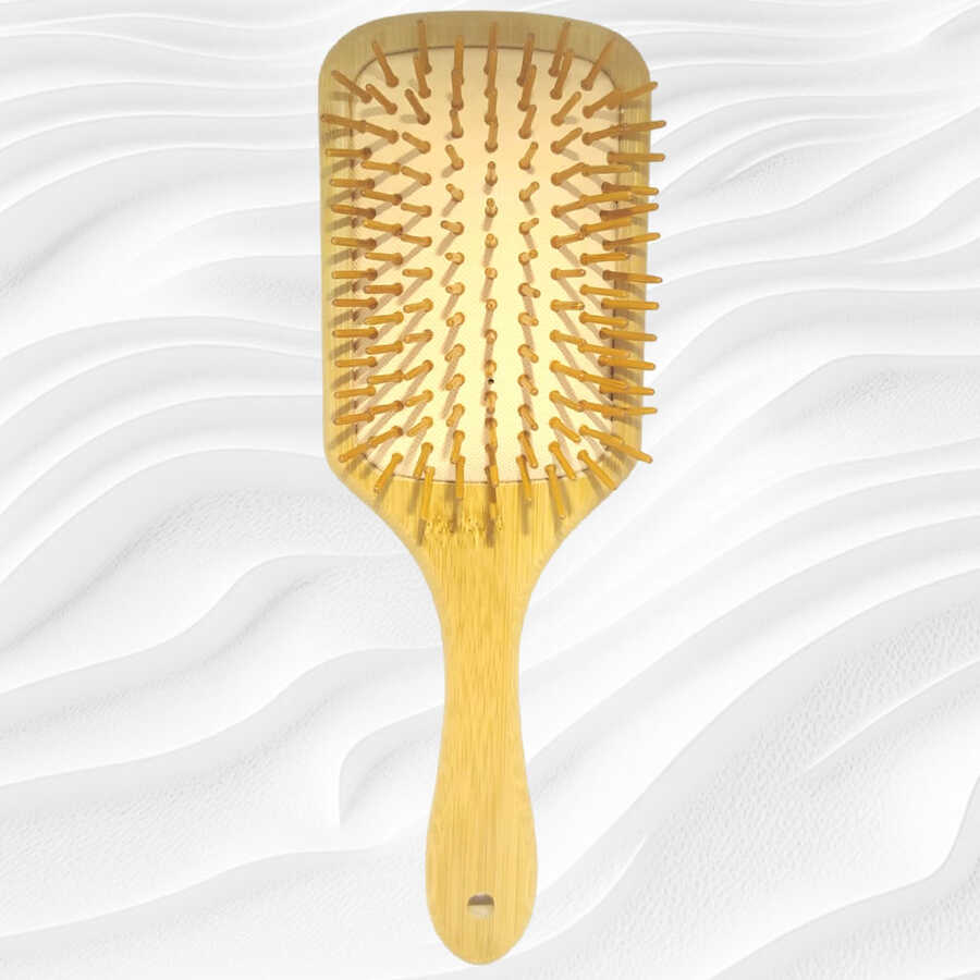 Claris Bamboo Square Wooden Detangling Hair Brush C-20420