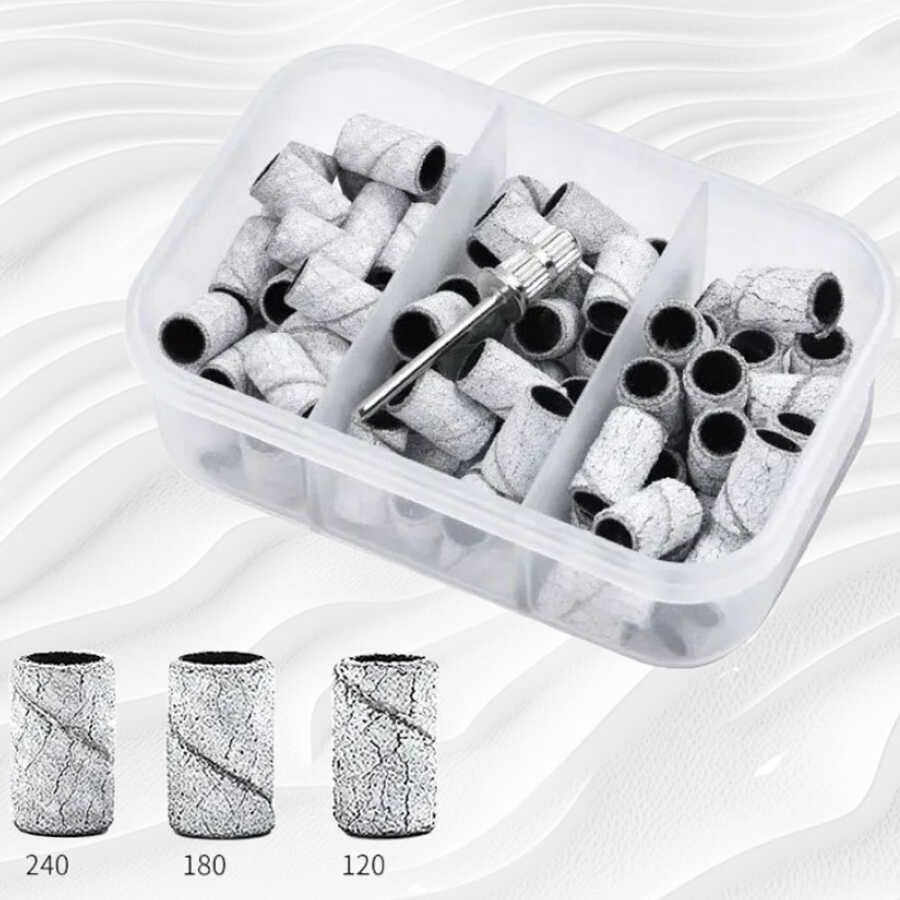 Claris Nail Sanding Bands Set for Electric Drills 75 Pieces