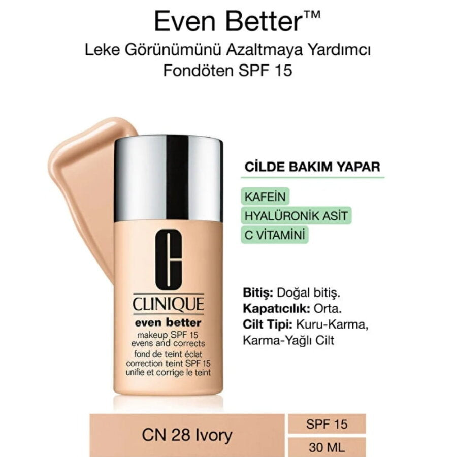 Clinique Even Better Glow Foundation SPF15 CN28 Ivory 30 ml