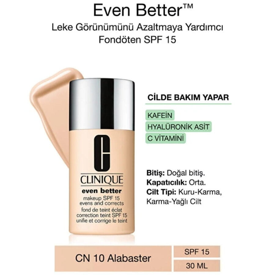 Clinique Even Better Glow SPF 15 CN 10 Alabaster Foundation 30ml