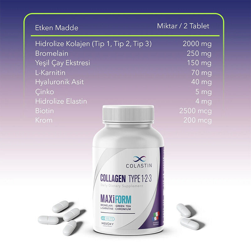 Colastin Maxi Form Collagen Beauty & Shape Supplement 60 Tablets