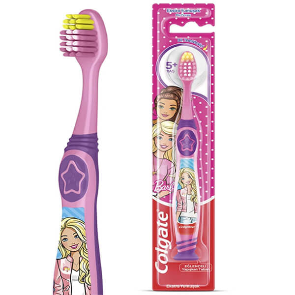 Colgate Barbie Kids Suction Cup Toothbrush for Ages 5+