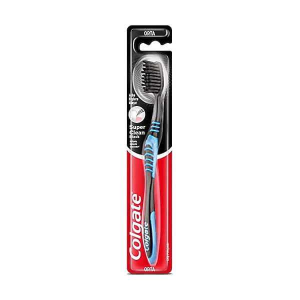 Colgate Super Clean Black Medium Toothbrush for Deep Cleaning