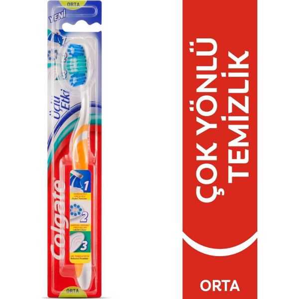 Colgate Triple Action Medium Toothbrush for Plaque Removal