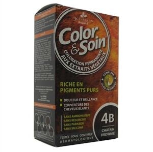 Color & Soin Permanent Hair Dye 4B Brown Chestnut 135ml