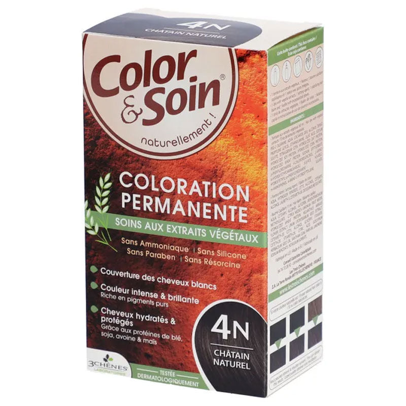 Color & Soin Permanent Hair Dye 4N Natural Chestnut 135ml