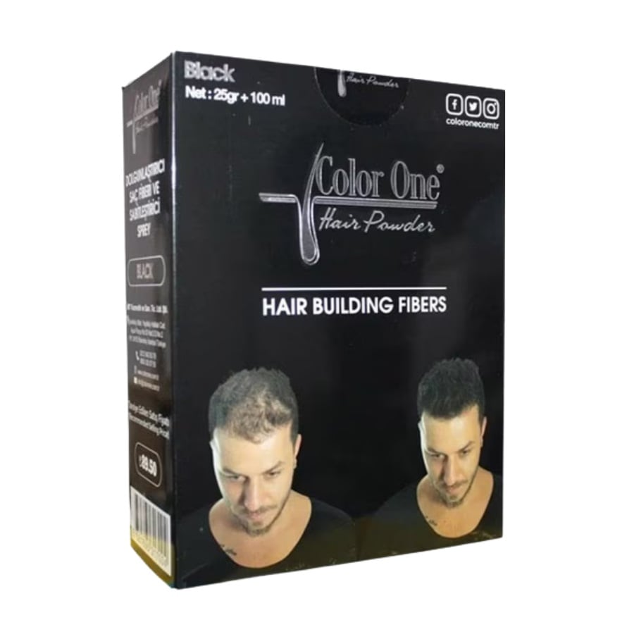 Color One Black Hair Color Powder + Setting Spray, 25g + 100ml