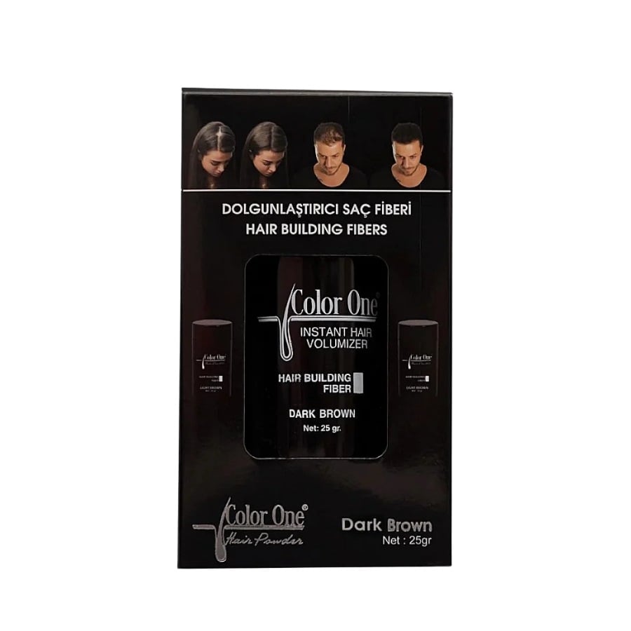 Color One Dark Brown Hair Fiber Powder for Thinning Hair, 25 g