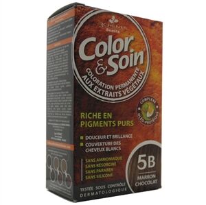 Color and Soin Hair Color 5B Chocolate Brown Permanent Hair Dye, 1 Kit