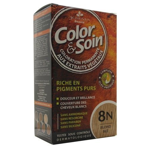 Color & Soin Hair Dye 8N Wheat Blonde for Gray Coverage