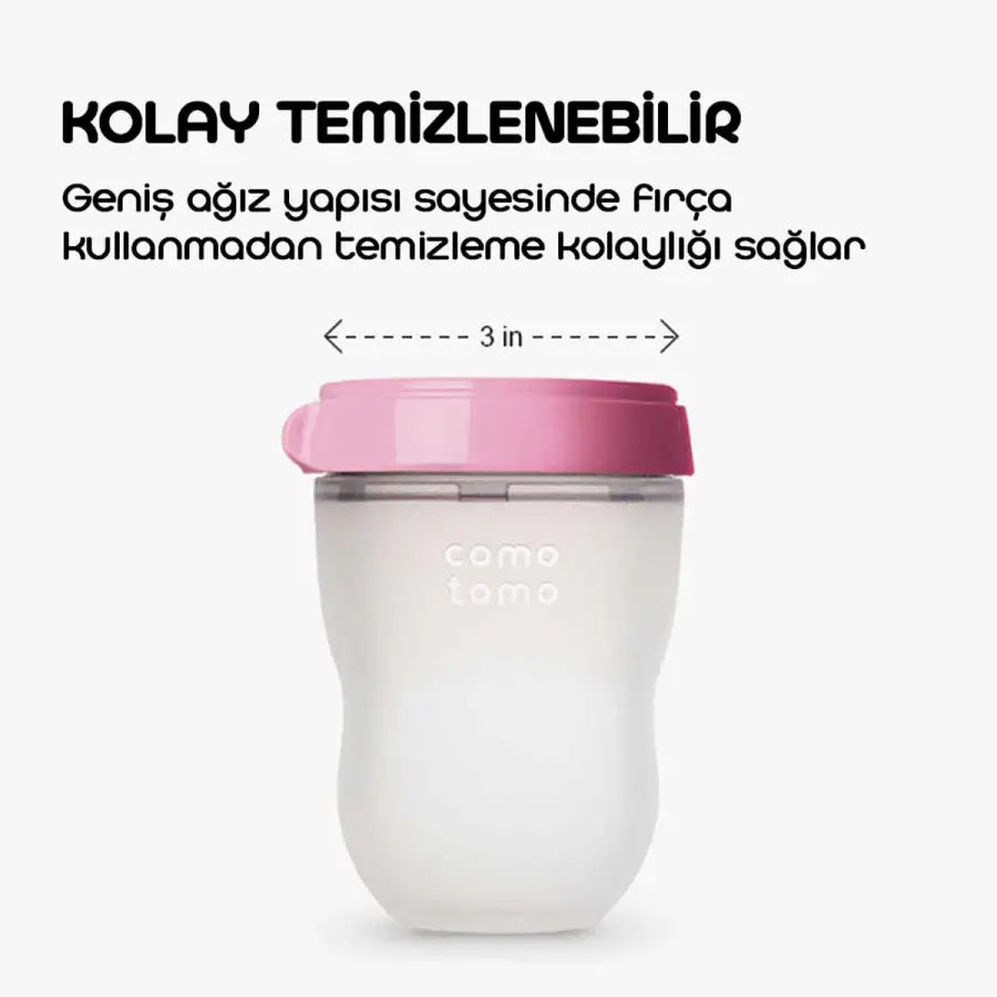 Comotomo Anti-Colic Silicone Baby Bottle Medium Flow Pink 250 ml