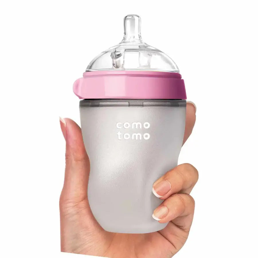 Comotomo Anti-Colic Silicone Baby Bottle Medium Flow Pink 250 ml