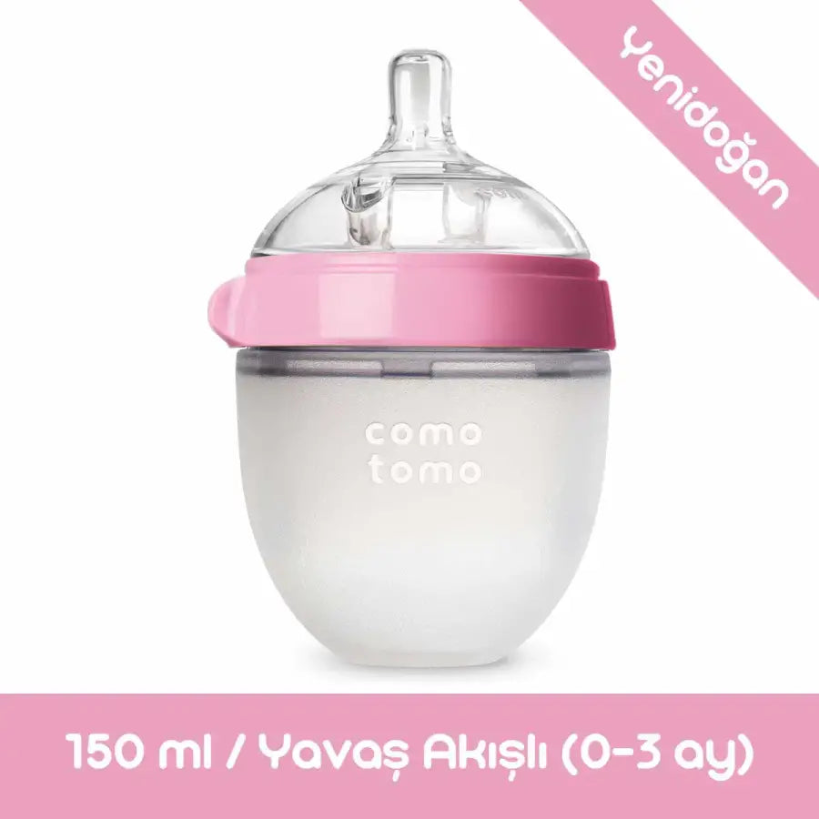 Comotomo Anti-Colic Silicone Baby Bottle Slow Flow Pink 150 ml