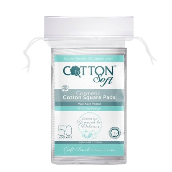 Cotton Soft Maxi Square Makeup Remover Pads 50 Count