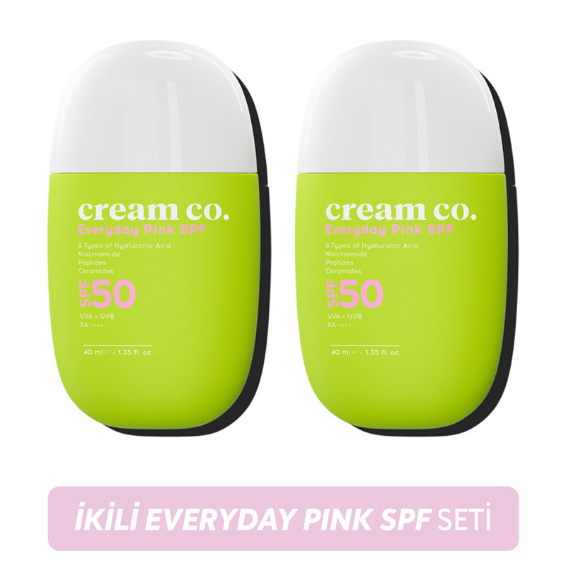 Cream Co. Everyday Pink SPF 50 Set Brightening Sunscreen 2x40ml