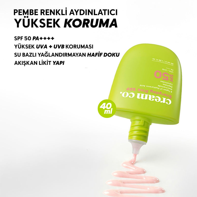 Cream Co. Everyday Pink SPF 50 Set Brightening Sunscreen 2x40ml