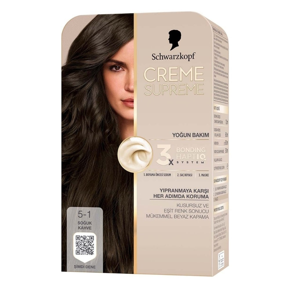 Creme Supreme 5-1 Cool Brown Hair Color Kit for Smooth Shine