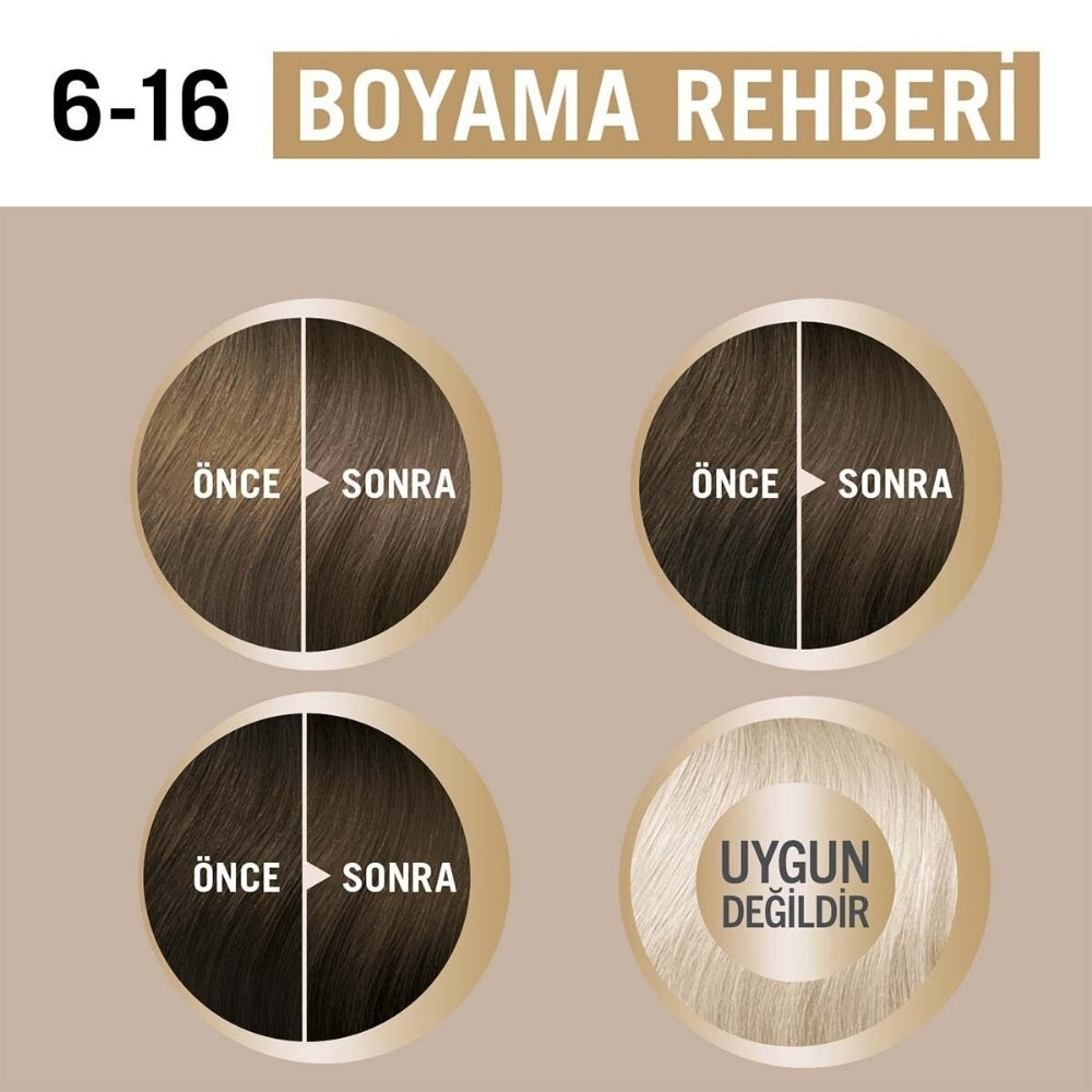 Creme Supreme 6-16 Ashy Cold Light Brown Hair Color Kit
