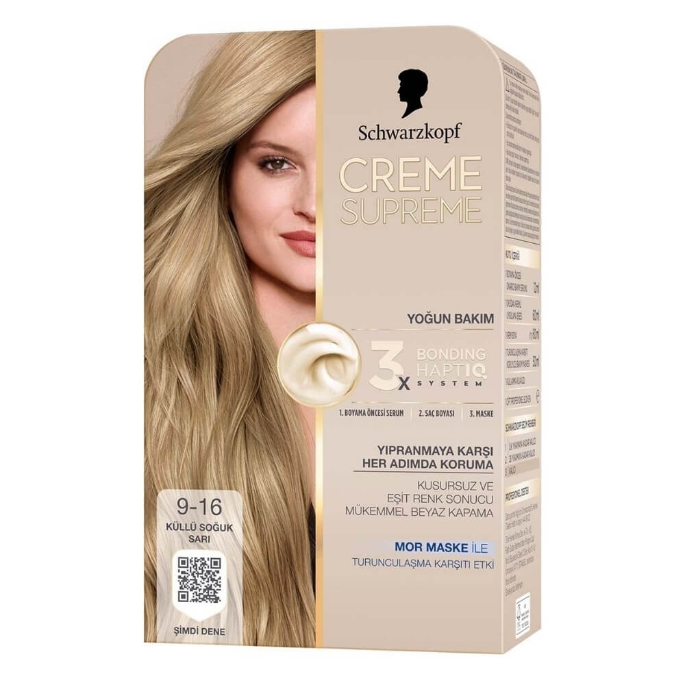 Creme Supreme Full Kit 9-16 Ashy Cold Blonde Hair Color