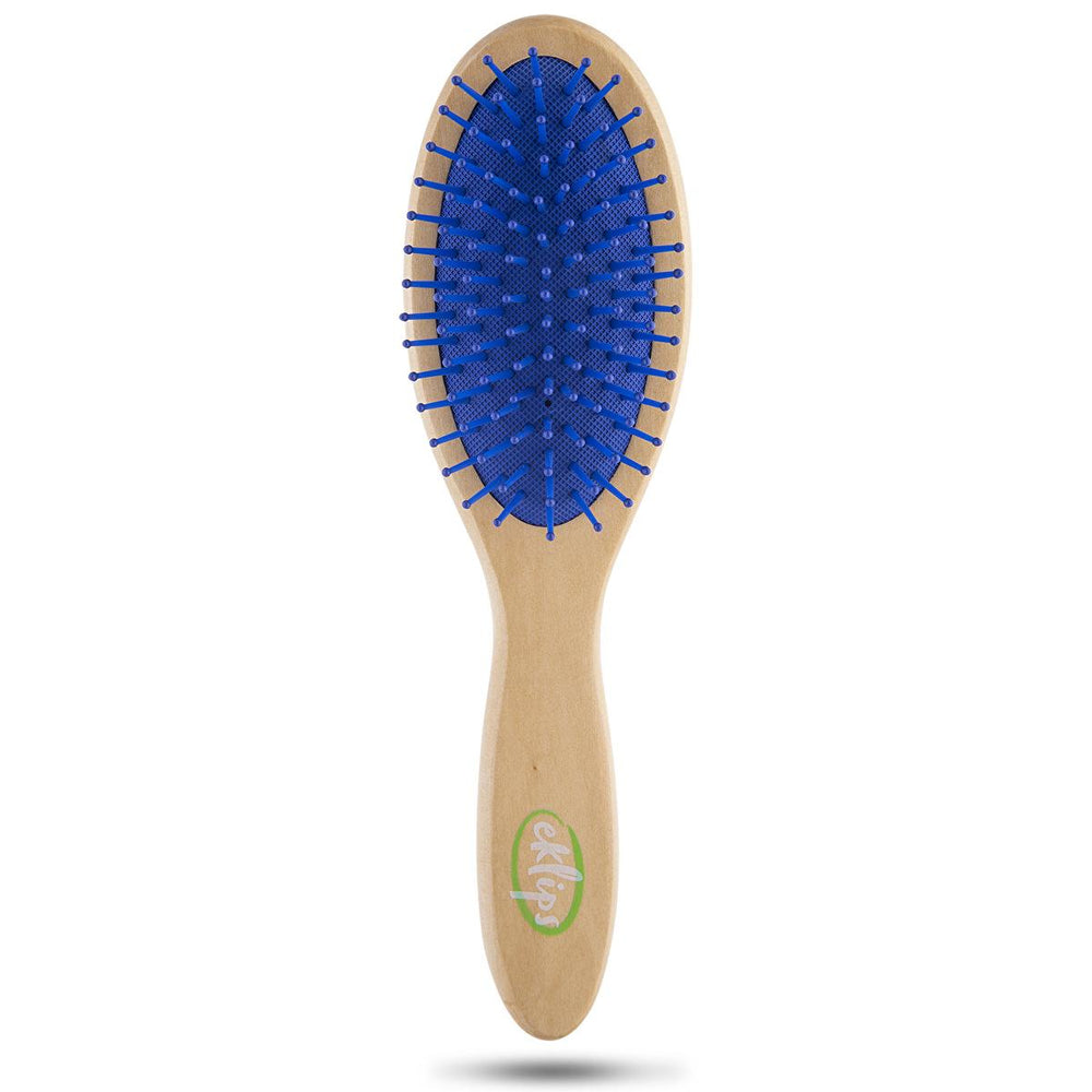 Eklips Natural Hair Brush ZC851 - Gentle Detangling, Ergonomic Wooden Handle, Promotes Hair Health - Hair Accessories