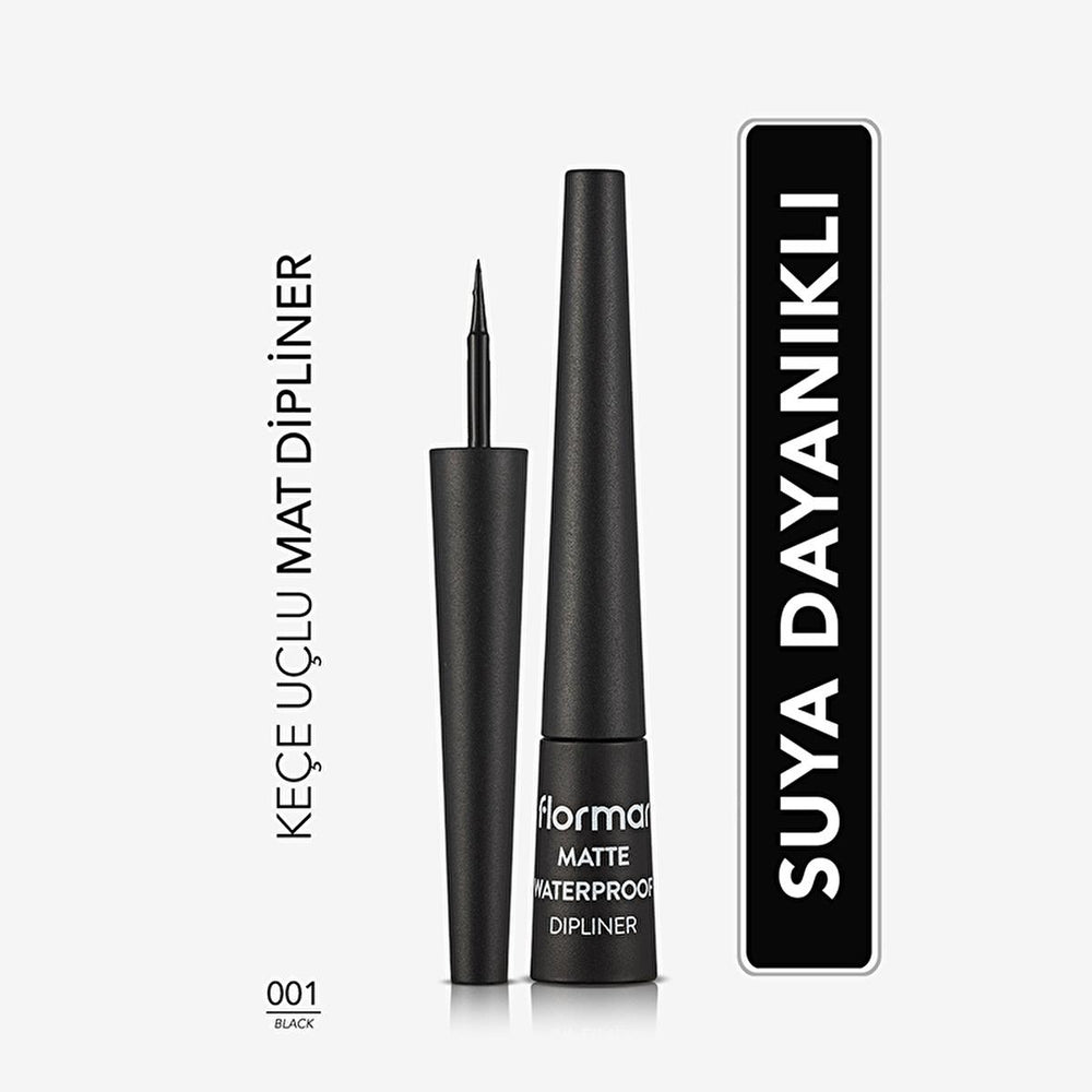 Flormar Matte Waterproof Liquid Eyeliner for Precise, Dramatic Eye Look - Black - view 4