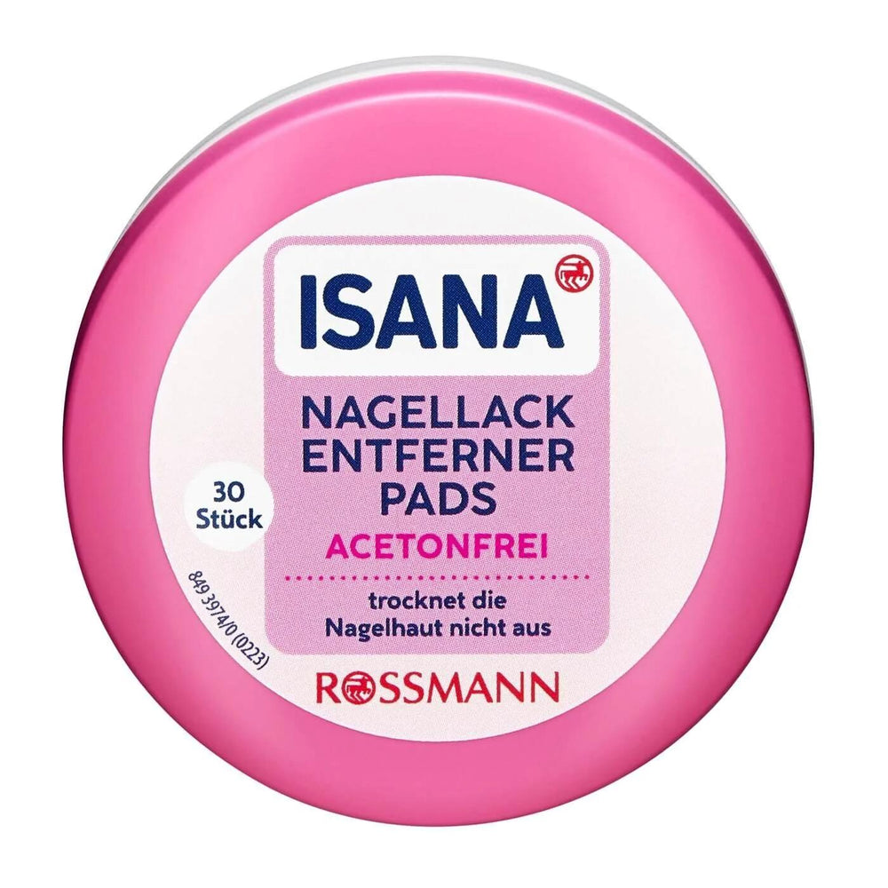 Isana Acetone-Free Nail Polish Remover Pads for Travel 30 Count