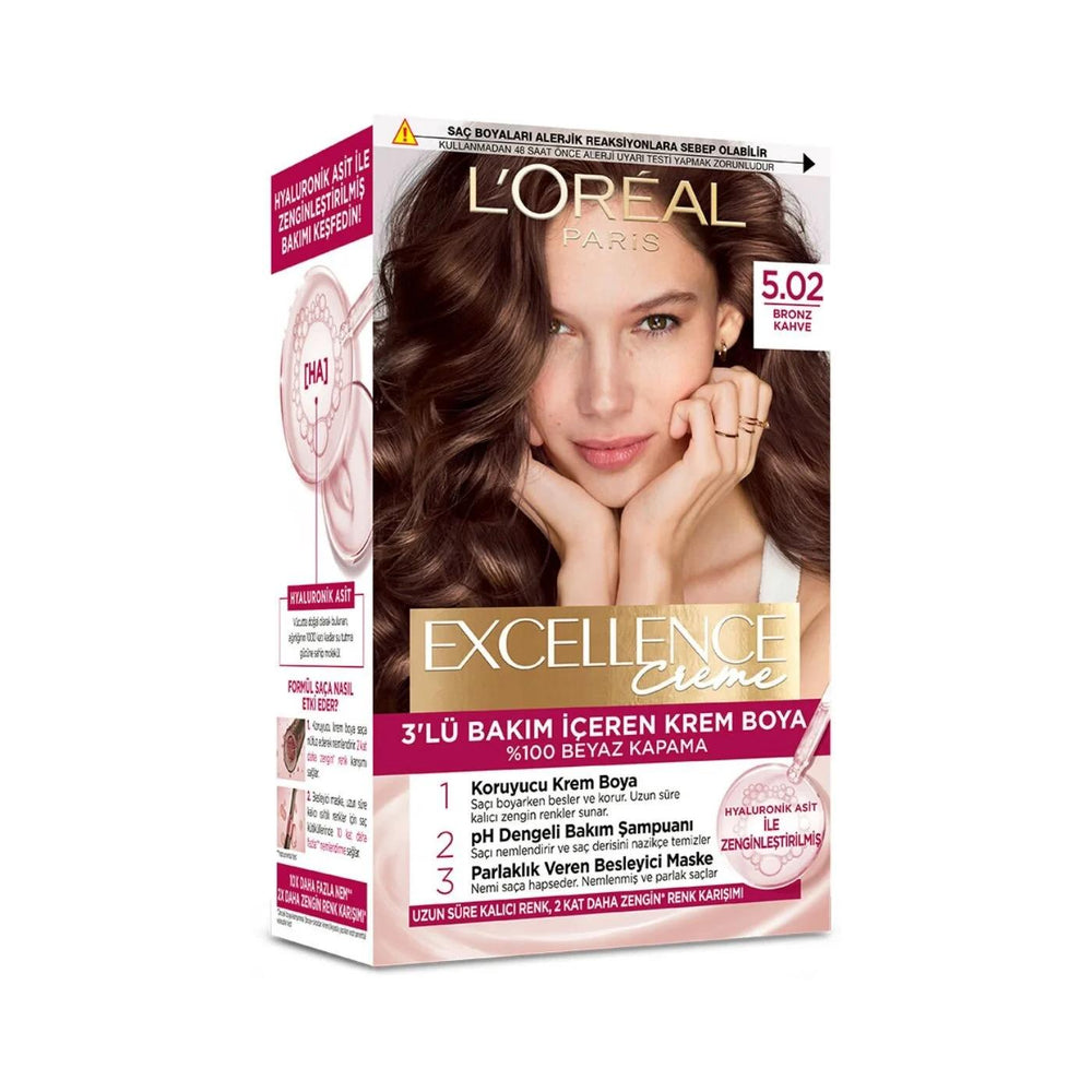 L'Oreal Paris Excellence Creme Hair Dye 502 Bronze Brown 192ml