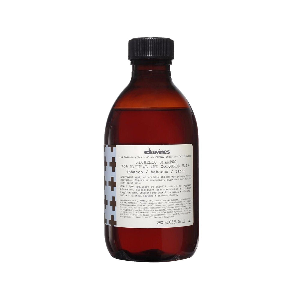 Davines Alchemic Tobacco Shampoo for Brown Hair - 9.49 fl oz, Sulfate-Free, Premium Hair Care - Shampoo